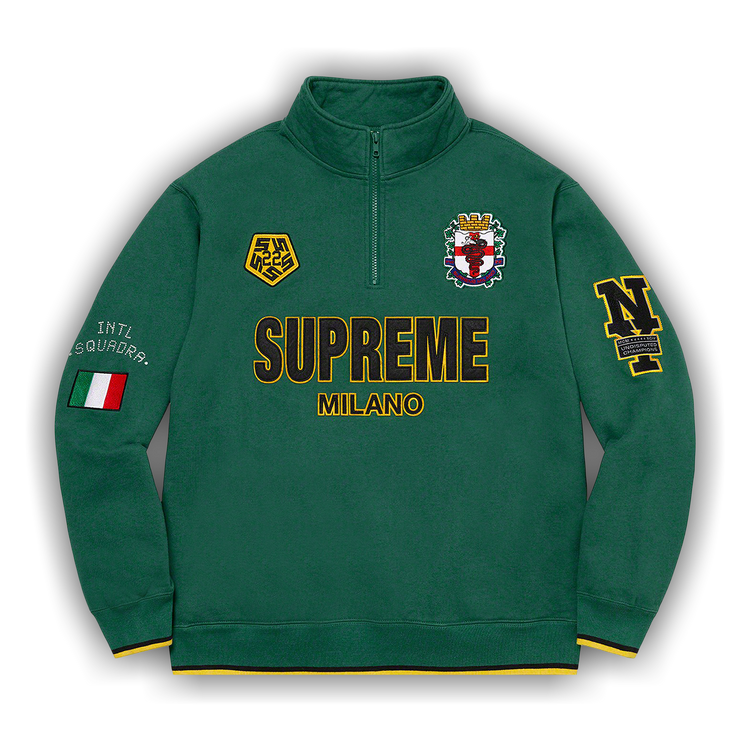 Size xl Supreme Milano Half Zip Pullover 'Dark Green'