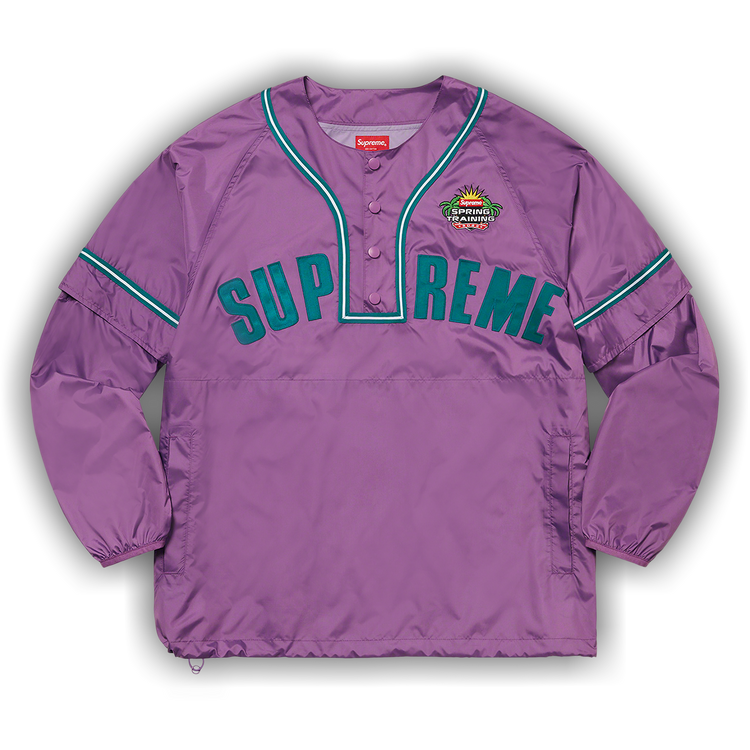 Buy Supreme Snap-Off Long-Sleeve Baseball Top 'Purple' - SS22KN48
