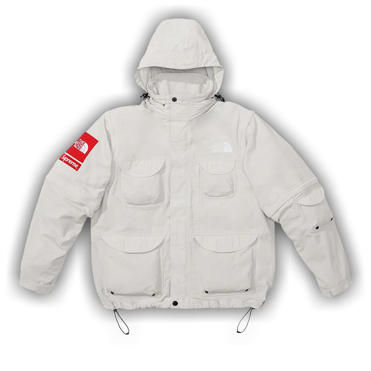 North face supreme white jacket hotsell
