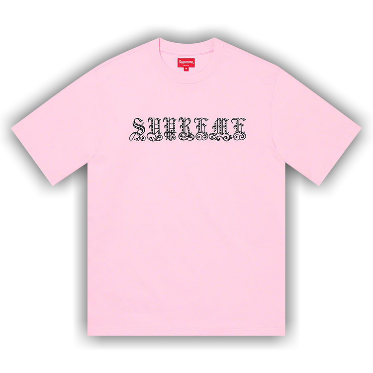 Buy Supreme Old English Rhinestone Short-Sleeve Top 'Light