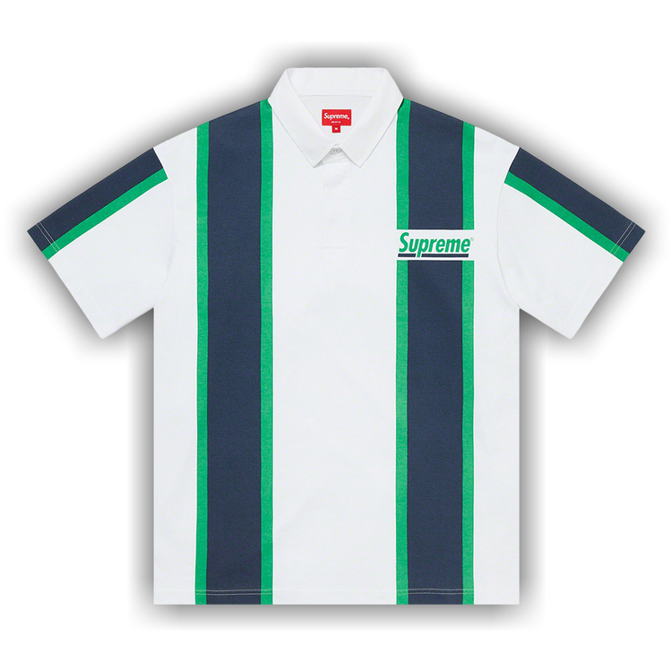 Buy Supreme Stripe Short-Sleeve Rugby 'White' - SS21KN25