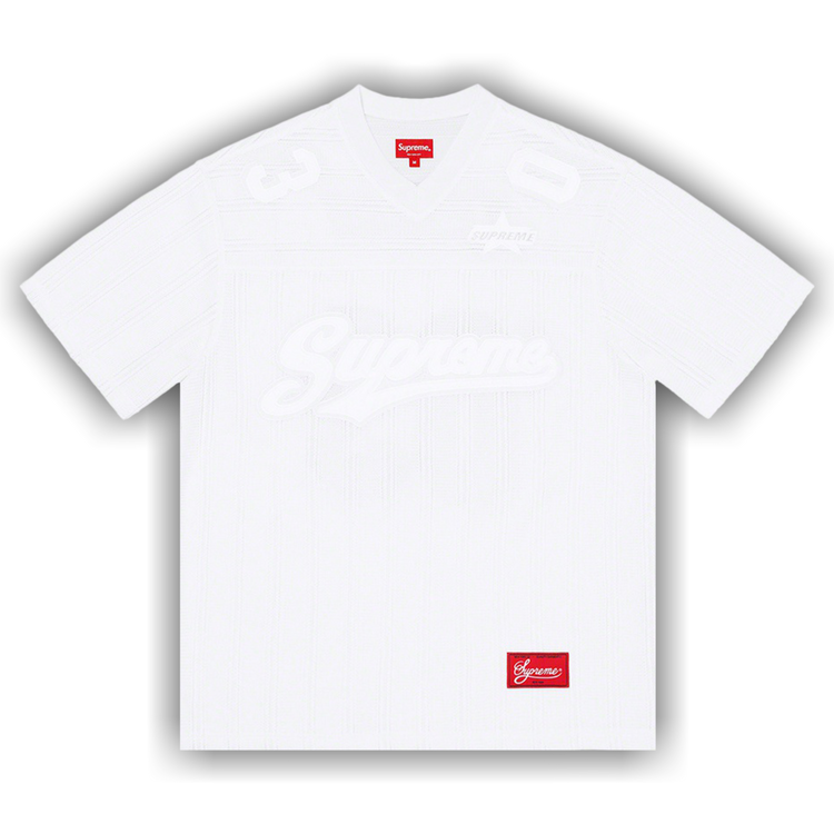 Buy Supreme Mesh Stripe Football Jersey 'White' - SS21KN43 WHITE