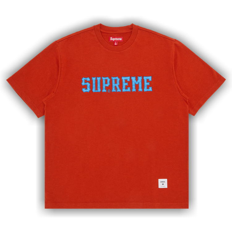 Buy Supreme Twill Appliqué Short-Sleeve Top 'Orange' - FW24KN68