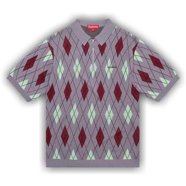 Buy Supreme Argyle Zip Polo 'Grey' - FW21KN49 GREY | GOAT
