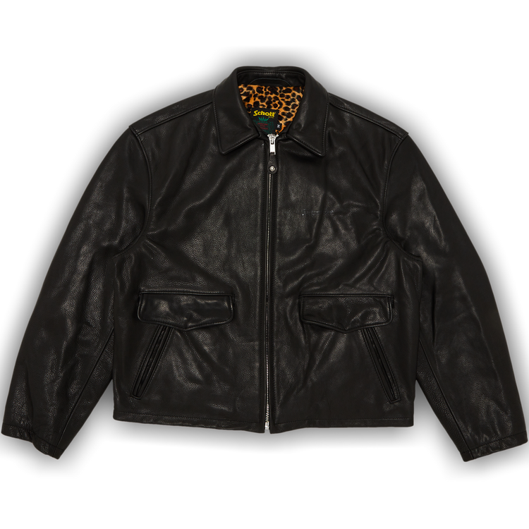Buy Supreme x Schott Leather Racer Jacket 'Black' - FW24J29