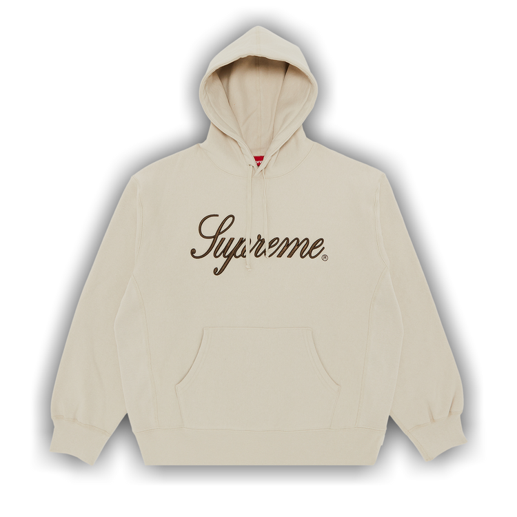 Size xl Supreme Embroidered Script Hooded Sweatshirt 'Stone'
