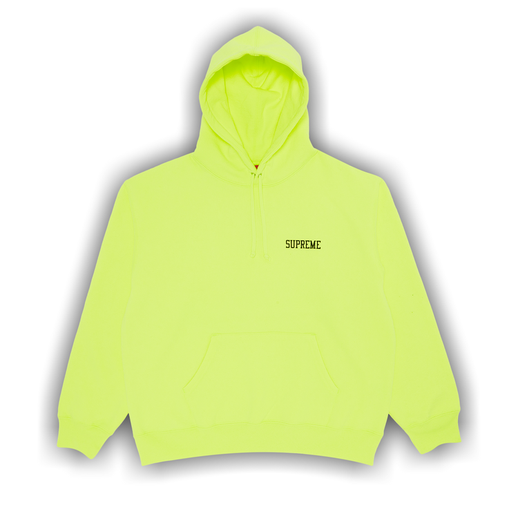 Neon yellow supreme hoodie top