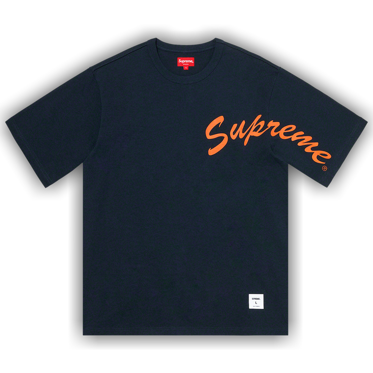 【Supreme】Warm Up Washed S/S Top Navy - 25SS Supreme Warm Up Washed S S Top (SS25) - $54