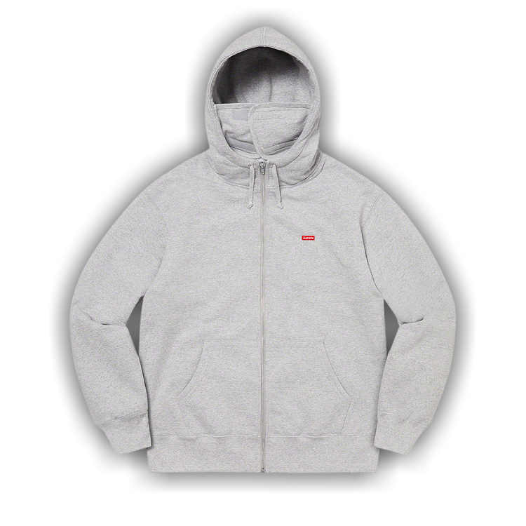 Buy Supreme Small Box Facemask Zip Up Hooded Sweatshirt 'Heather