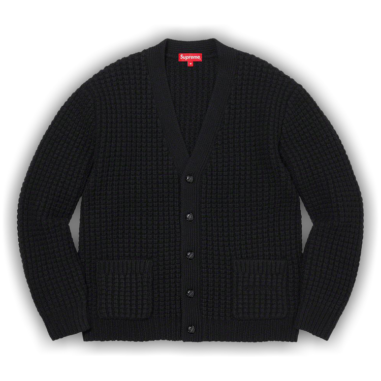 Size l Supreme Waffle Knit Cardigan 'Black'