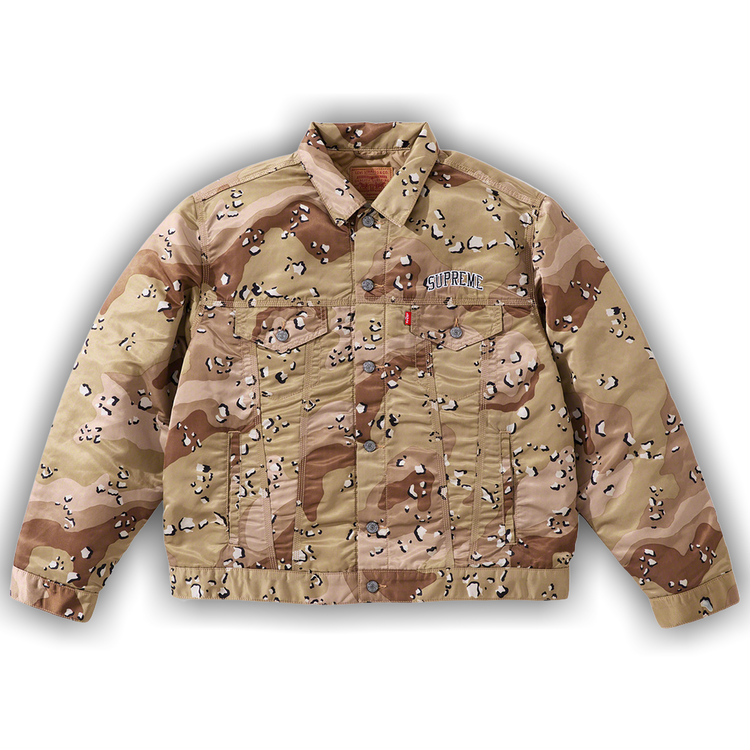 Buy Supreme x Levi's Nylon Trucker Jacket 'Chocolate Chip Buy Supreme x Levi's Nylon Trucker Jacket 'Chocolate Chip