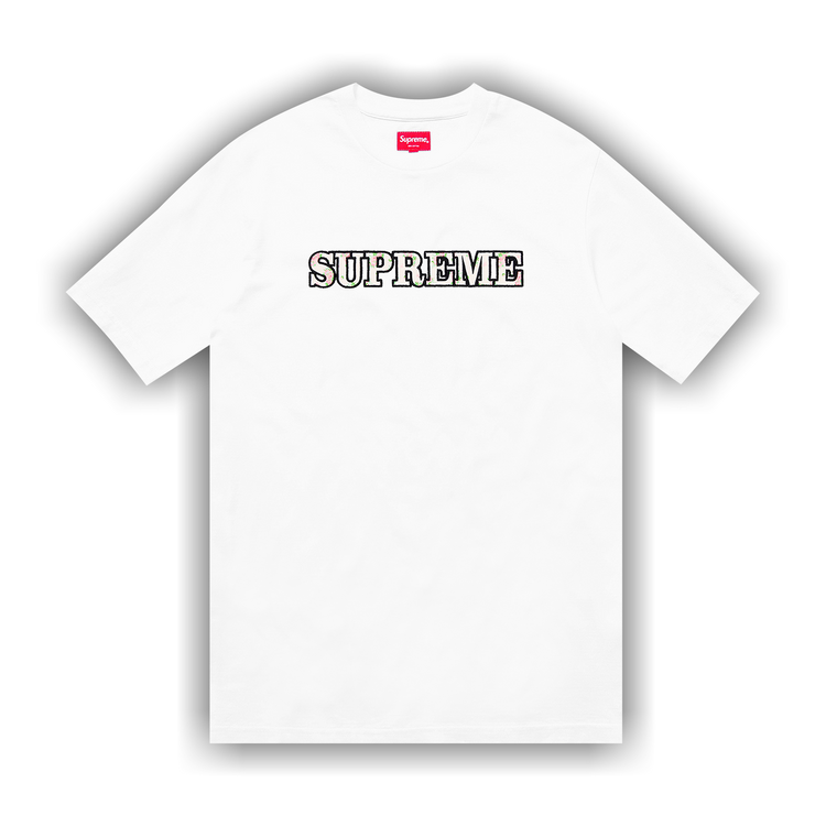 Supreme floral logo tee online