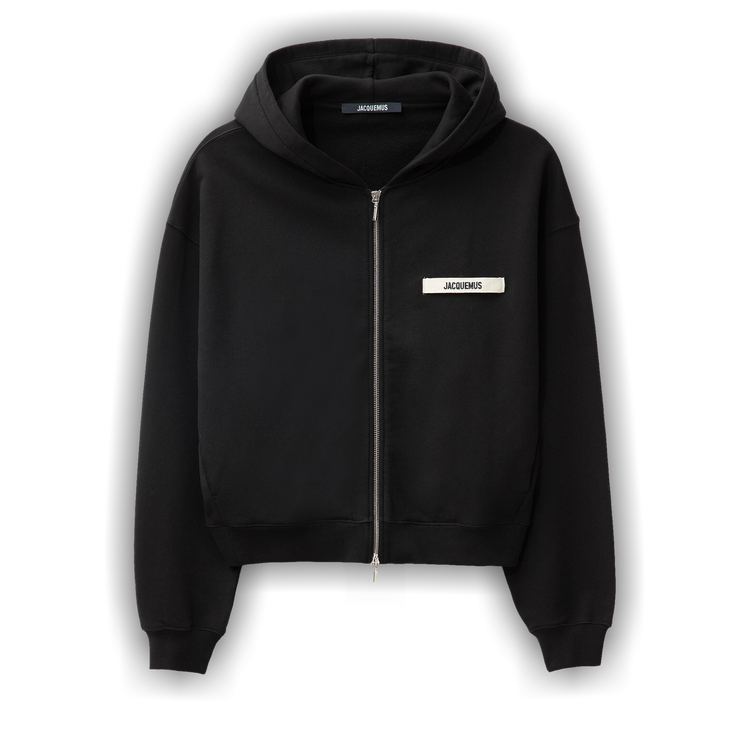 Buy Jacquemus Le Gros Grain Zip Hoodie 'Black' - 246JS257