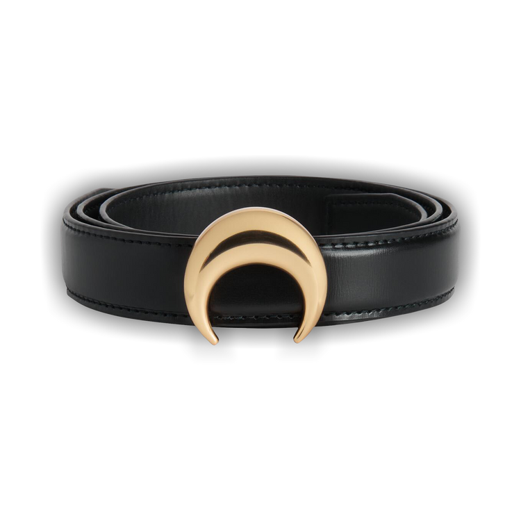 Buy Marine Serre Vegetable Leather Moon Belt 'Black' - WLG001A
