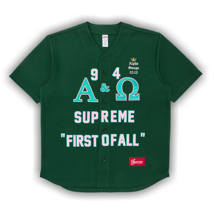 ウェア Supreme Alpha OmegaBaseballJersey \