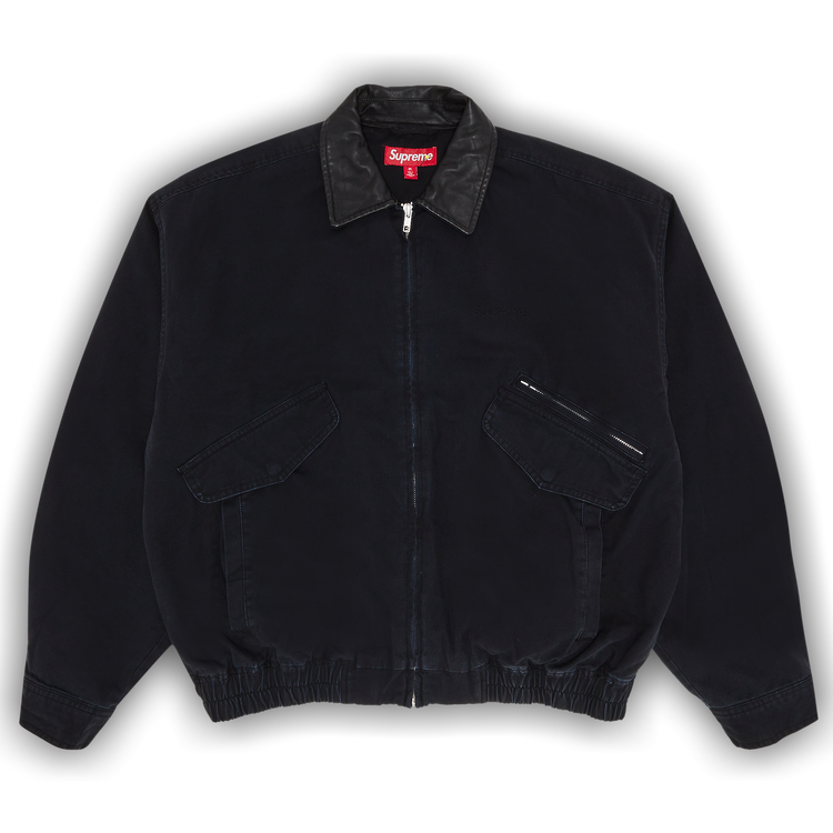 Buy Supreme Leather Collar Utility Jacket 'Black' - FW24J74 BLACK | GOAT UK