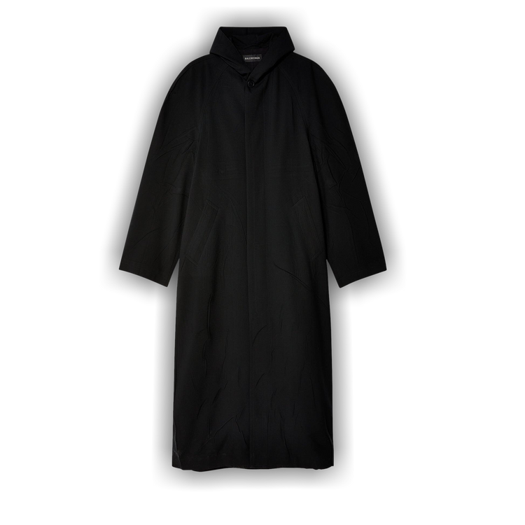 Buy Balenciaga Raglan Hooded Coat 'Black' - 790782 TOT03