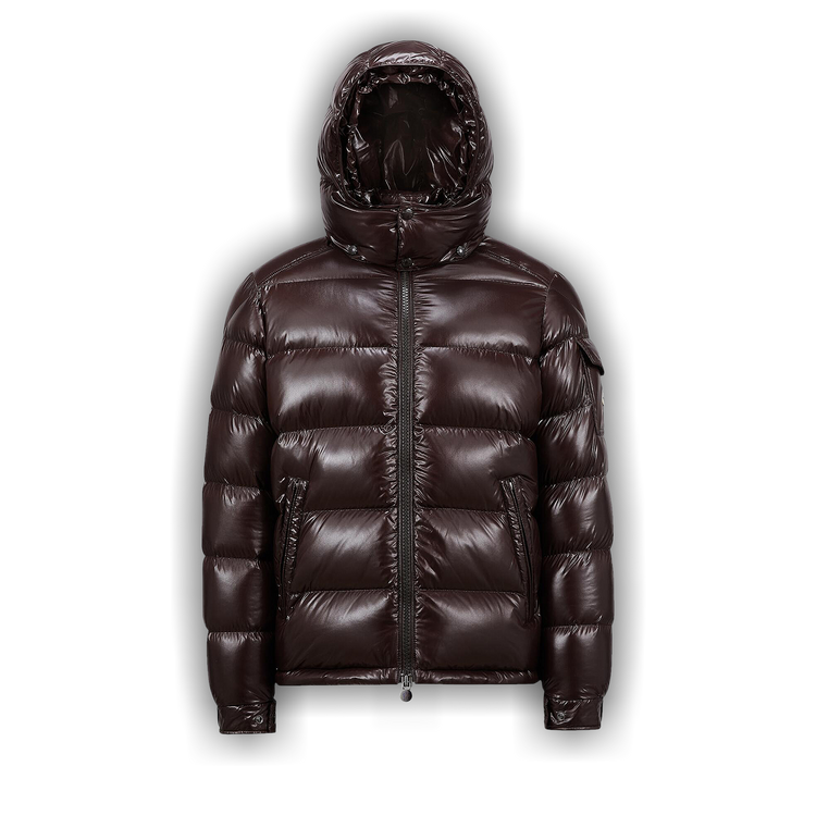 Buy Moncler Maya Hooded Puffer Shiny Jacket 'Brown' - 1A536 00