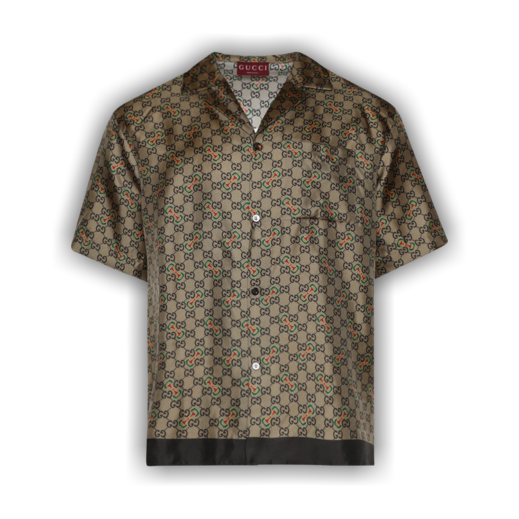 Buy Gucci Monogram Vacation Shirt 'Green/Gold' - 794907 ZAQ9F 3285