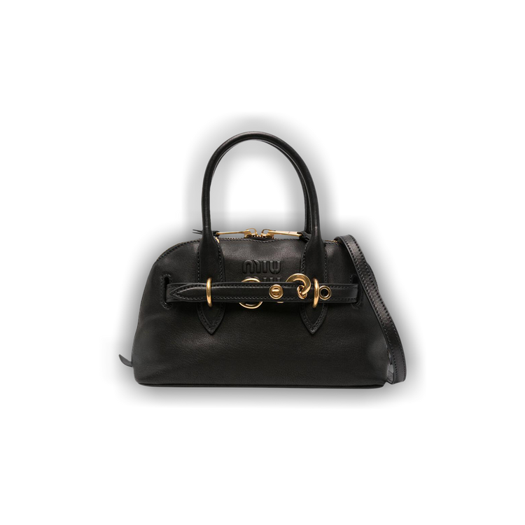 Buy Miu Miu Aventure Nappa Leather Top Handle Bag 'Black