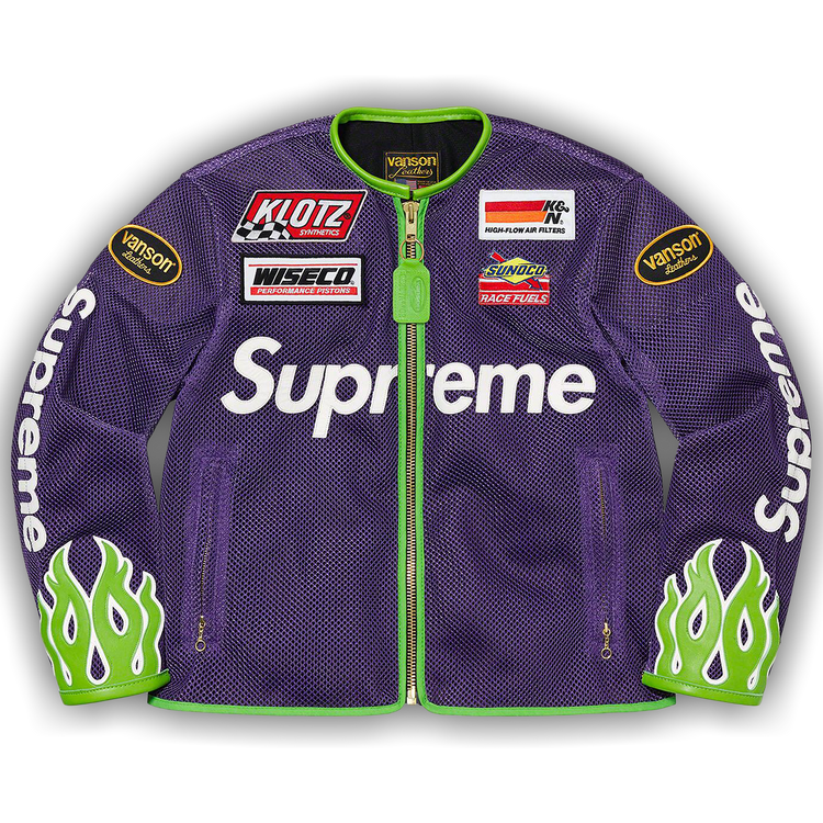 Buy Supreme x Vanson Leathers Cordura Mesh Jacket 'Purple