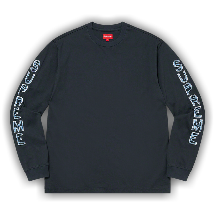 Buy Supreme Cut Out Long-Sleeve Top 'Washed Navy' - FW22KN50