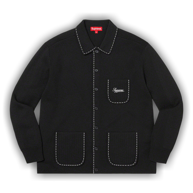 Buy Supreme Contrast Stitch Button Up 'Black' - FW22SK38 BLACK | GOAT