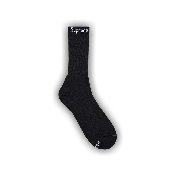 Buy Supreme x Hanes Crew Socks (4 Pack) 'Black' - SS22A26