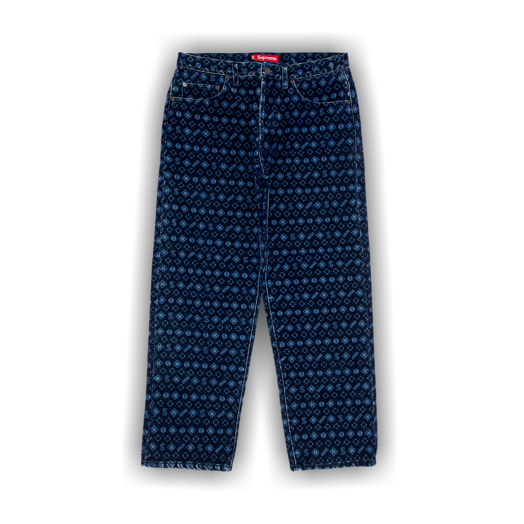 Buy Supreme Flocked Loose Fit Jean 'Blue' - FW24P70 BLUE | GOAT