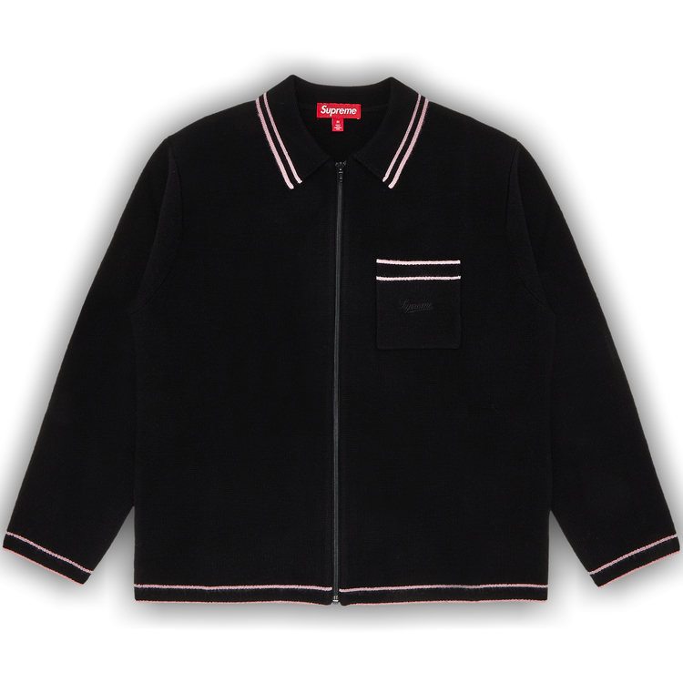 Buy Supreme Zip Up Polo Sweater 'Black' - FW24SK48 BLACK | GOAT