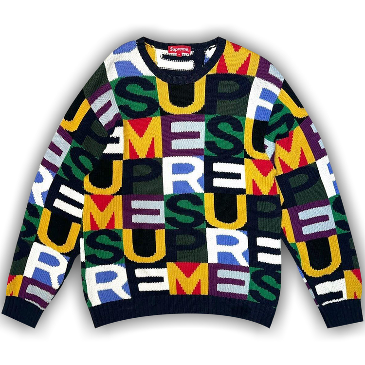 Supreme big letters sweater multicolor png hotsell