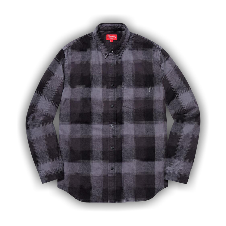 Buy Supreme Shadow Plaid Flannel Shirt 'Black' - FW180118 BLACK | GOAT