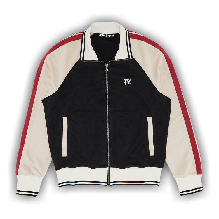 Buy Palm Angels Monogram Colorblock Track Jacket 'Black/Light Red' -  PMBD079F24FAB0011061 | GOAT