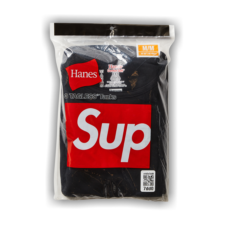 Buy Supreme x Hanes Tagless Tank Tops (3 Pack) 'Black