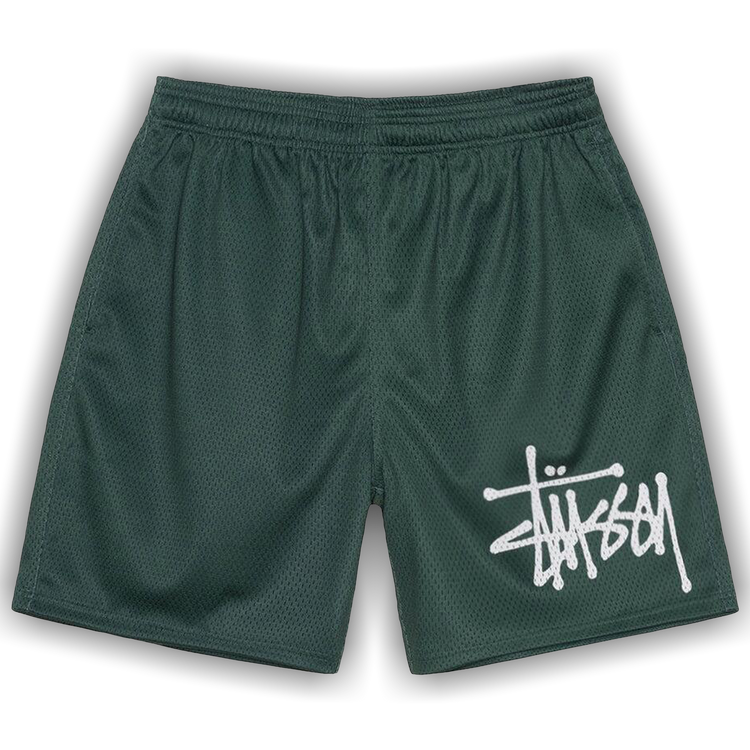 Buy Stussy Mesh Big Basic Shorts 'Spruce' - 112285 SPRU | GOAT