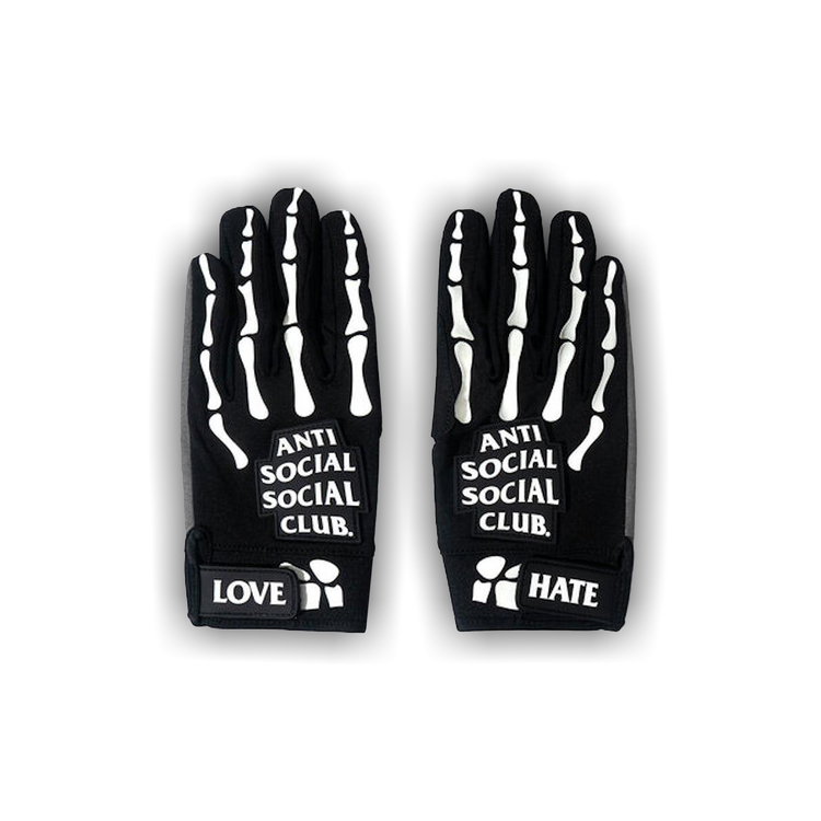UNDEFEATED アンディフィーテッド ×Anti Social Social Club F1 Gloves ロゴプリント グローブ 手袋 ブラック Undefeated x F1 2020 – AntiSocialSocialClub