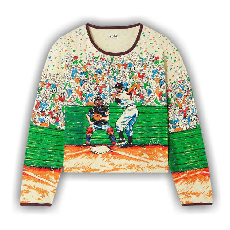 トップス Bode / Loop shirt Bode / Loop shirt Bode BODE Off-White Loop Mesh Shirt Zig