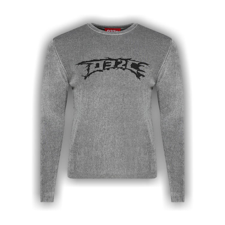 【032C】\"NERVE SHATTER\" SLIM CUT LONGSLEEVE BLACK/ WHITE NERVE SHATTER