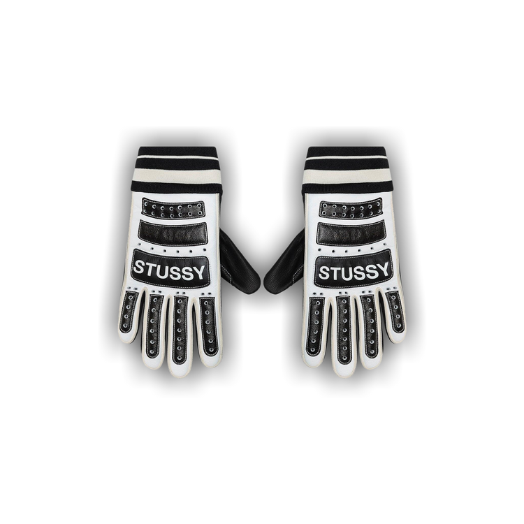 Stüssy レザー　グローブ　SS LINK LEATHER GLOVES ☆韓国の人気☆【Stussy】☆SS LINK LEATHER GLOVES☆BLACK