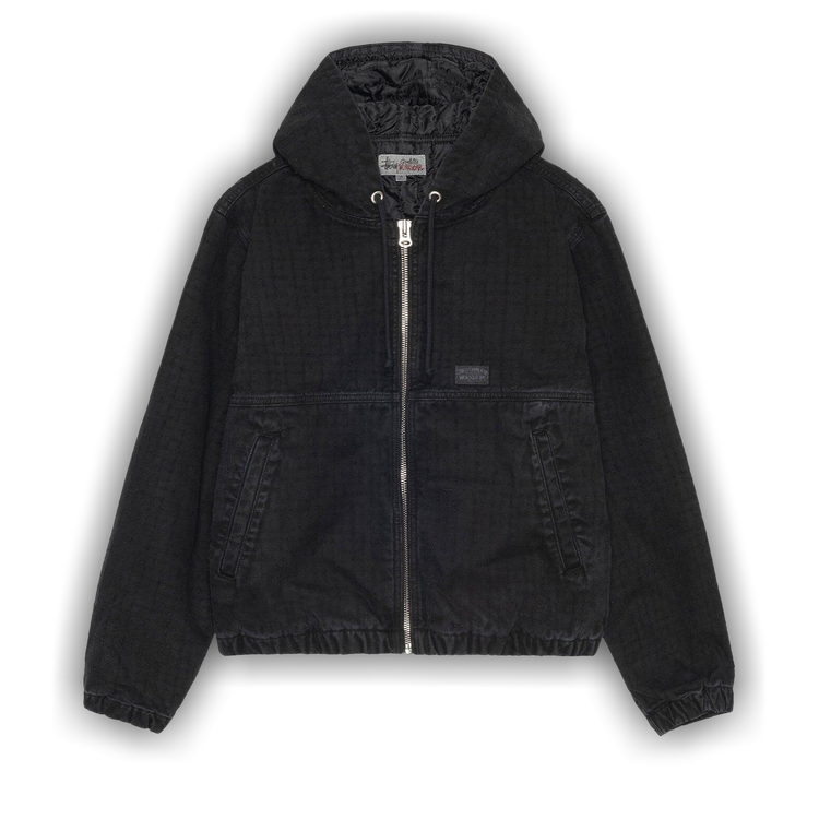 Size m Stussy Canvas Needle Punch Work Jacket 'Black'