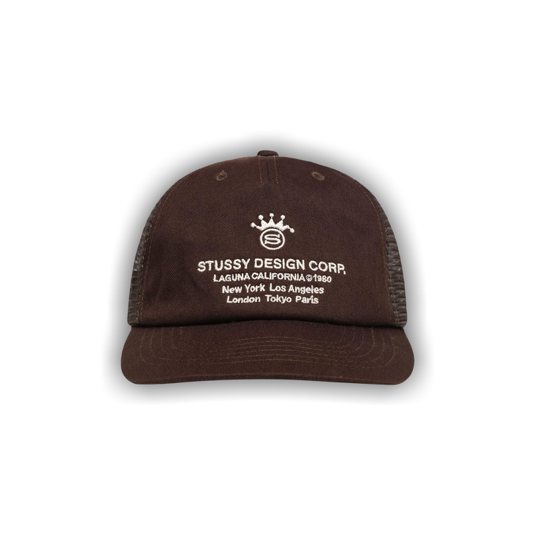 Buy Stussy Low Profile Design Corp Trucker Snapback 'Brown