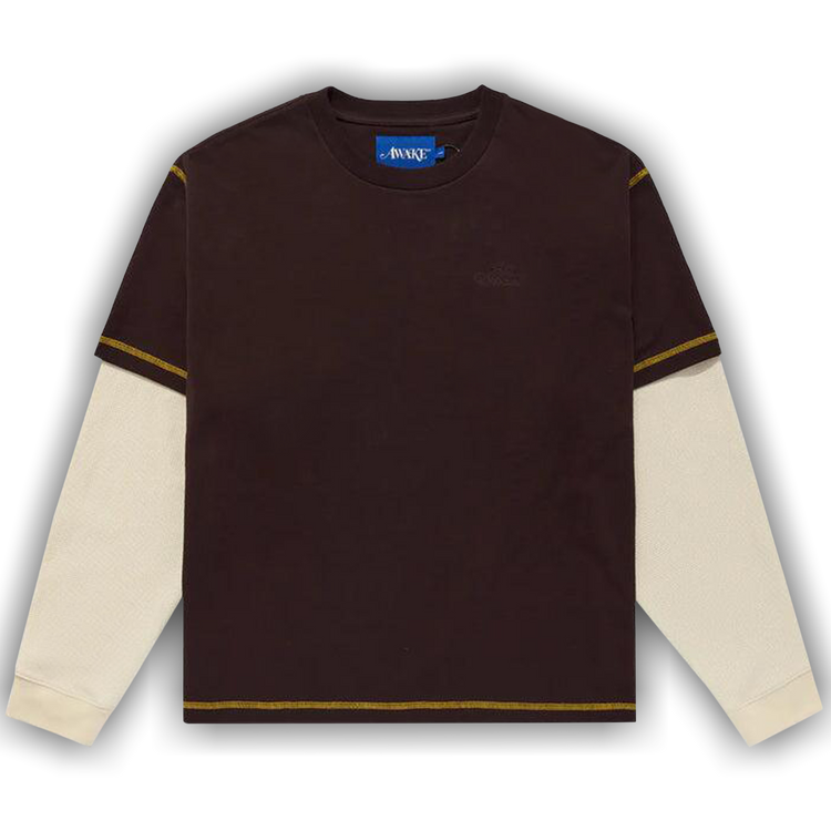 Buy Awake NY Waffle Long-Sleeve 'Washed Brown' - AWK FW24