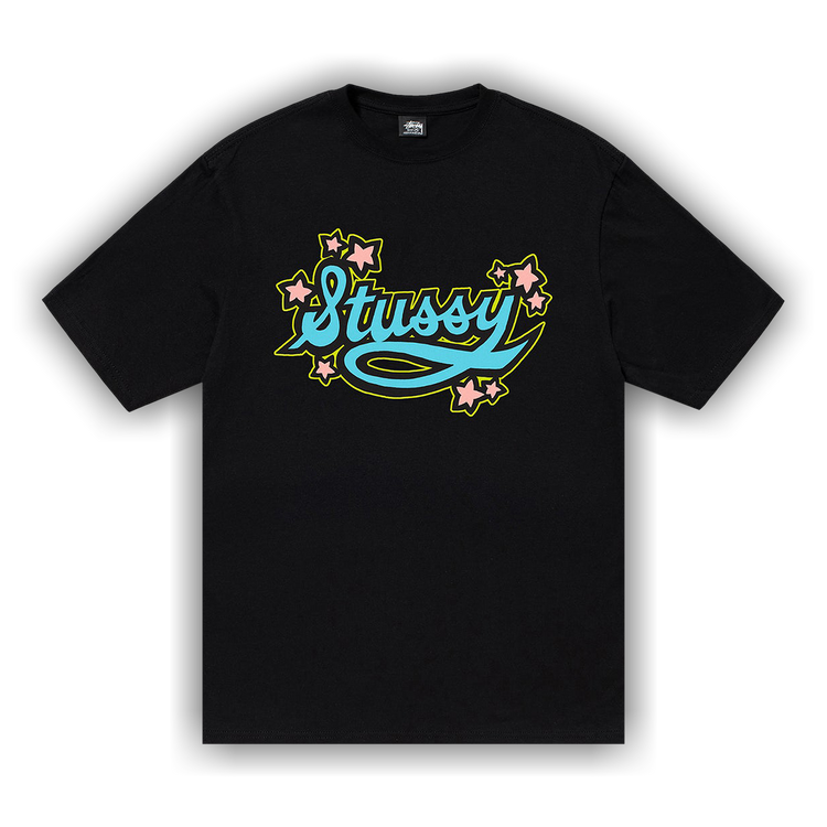 Buy Stussy Star Script Tee 'Black' - 1904967 BLAC | GOAT