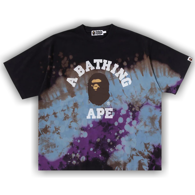 Buy BAPE Tie Dye College Relaxed Fit Tee 'Black' - 1K80 109 003