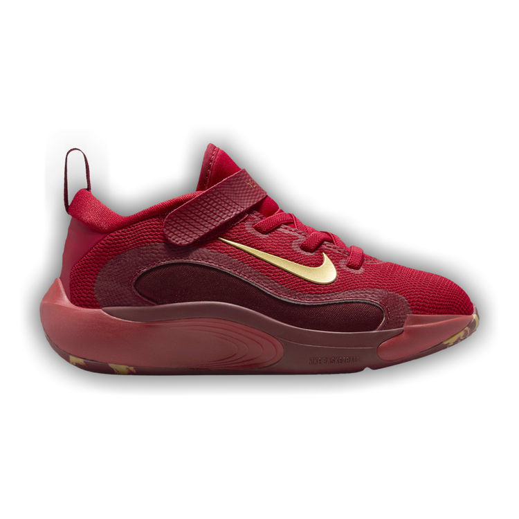 red and gold nike basketball shoes