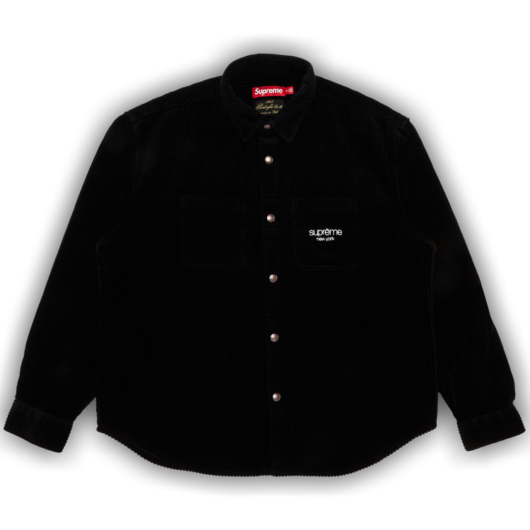 Size xl Supreme Wide Wale Corduroy Snap Shirt 'Black'