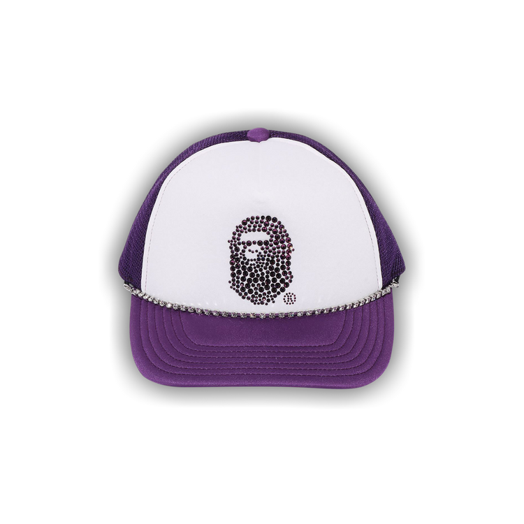 Buy BAPE Crystal Stone Ape Head Mesh Cap 'Purple' - 1K80 180 010