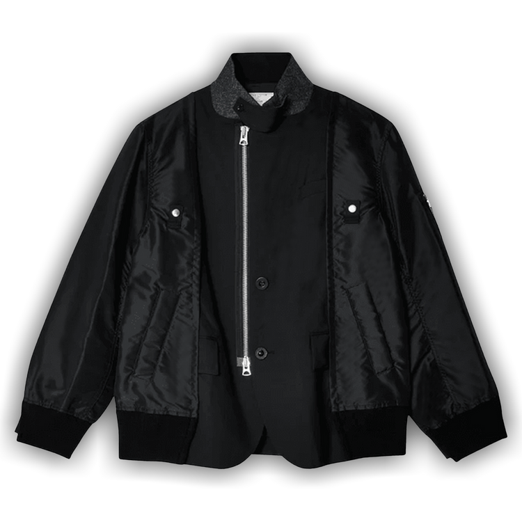 【極美品/定価10.4万】sacai 21AW Suiting Jacket Buy Sacai Suiting x Nylon Twill Jacket 'Black' - 24 03419M 001 | GOAT