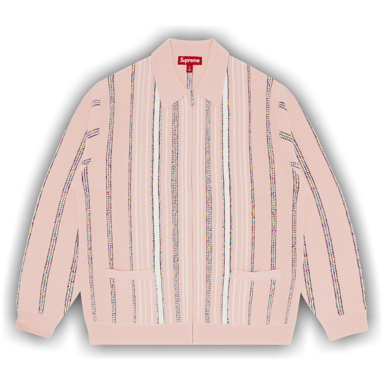 トップス Speckle Stripe Zip Up Cardigan Buy Supreme Speckle Stripe Zip Up Cardigan 'Pink' - FW24SK36 PINK