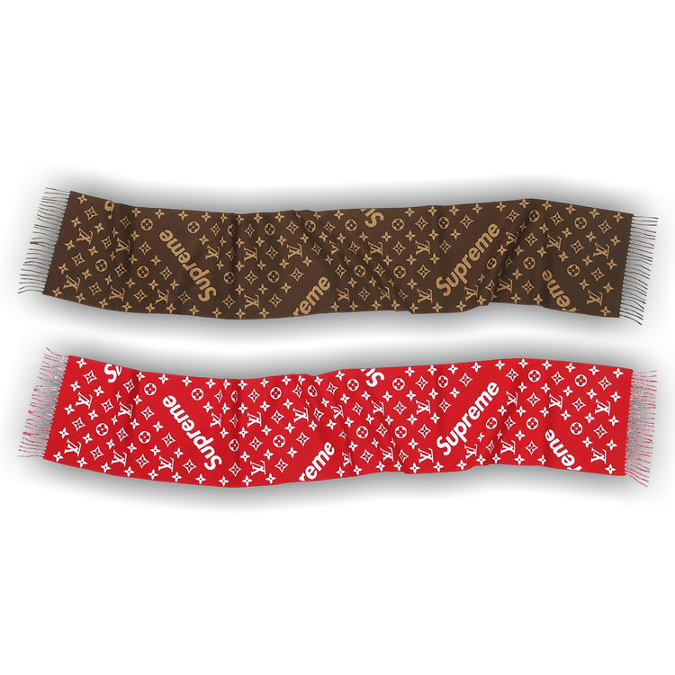 Supreme Louis Vuitton バンダナ 赤 Supreme x Louis Vuitton LV Monogram Bandana Scarf Red 100